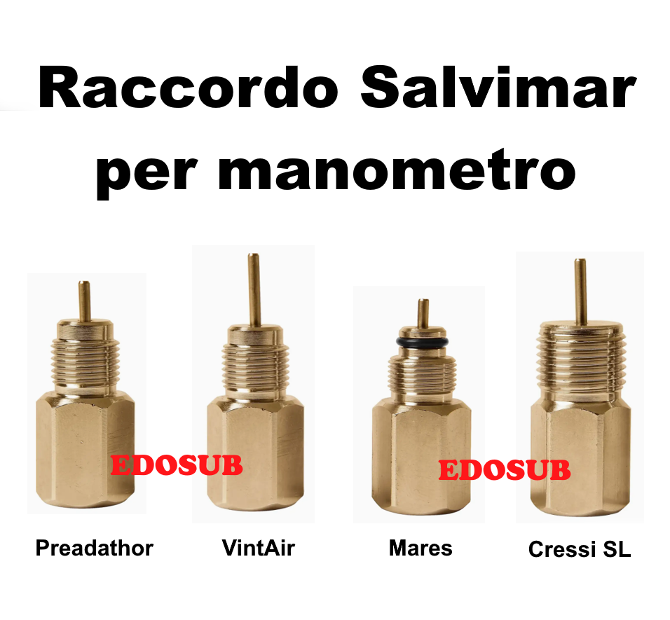 Raccordo adattatore manometro Salvimar per fucili pneumatici